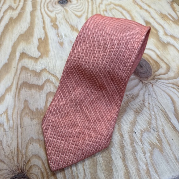 Petronius 1926 Seven Fold Neck Tie‎ Orange Jacquard Silk Designer Classic Milano